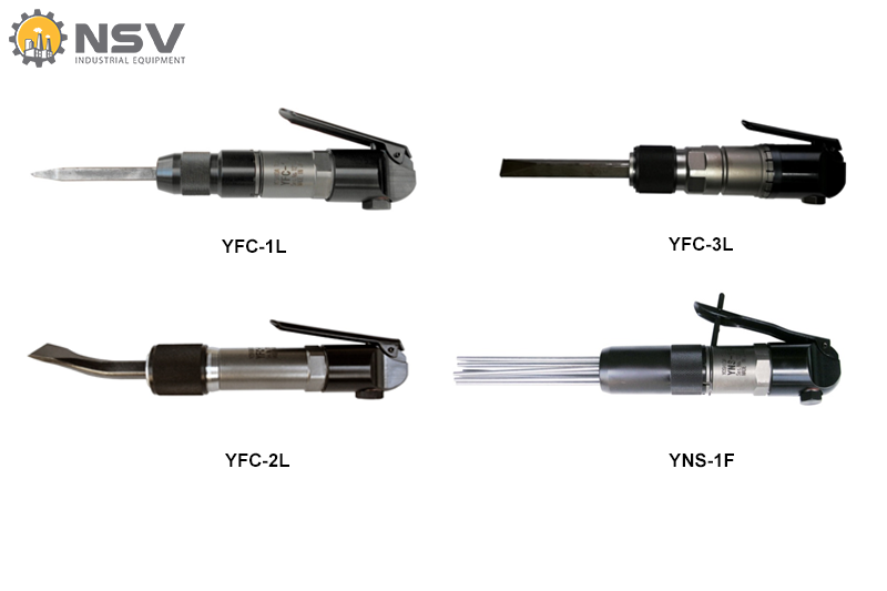 Các loại máy đục gỉ hàn Yoshida rất đa dạng  về chủng loại với nhiều loại mũi đục khác nhau