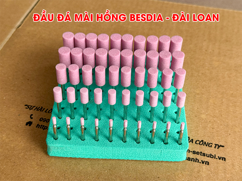Kích thước và giá bán của đá mài hồng trụ chính hãng Besdia - Đài Loan